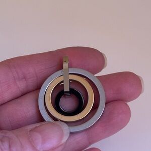 Bulgari Design Silver and Gold Necklace Pendant